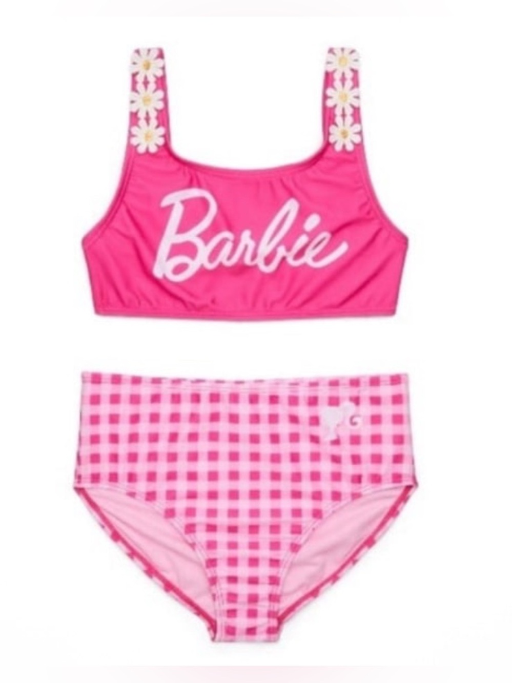 Girls Barbie 2Pc Bikini Top & Bottoms Swimsuit Size 10-12